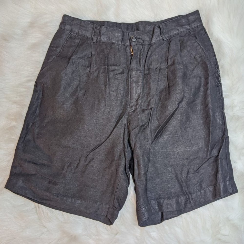 Linen Shorts Black 28